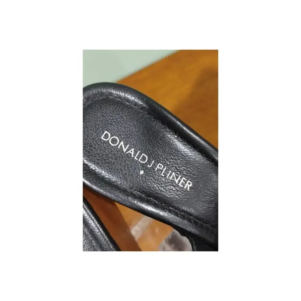 Donald J Pliner Wooden Sole‎ Platform Sandals, Black, Sz